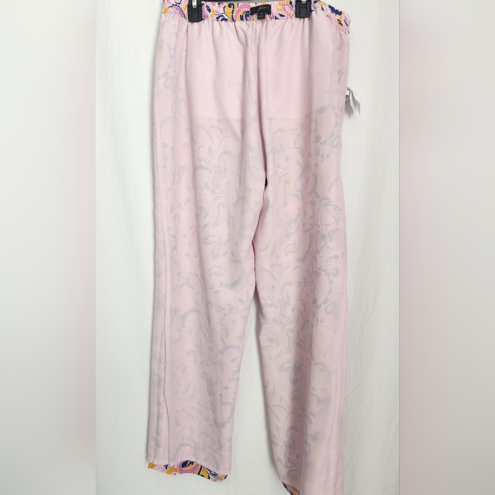 J. Crew Pink Floral-Print Straight-Leg Pants - Picture 8 of 9